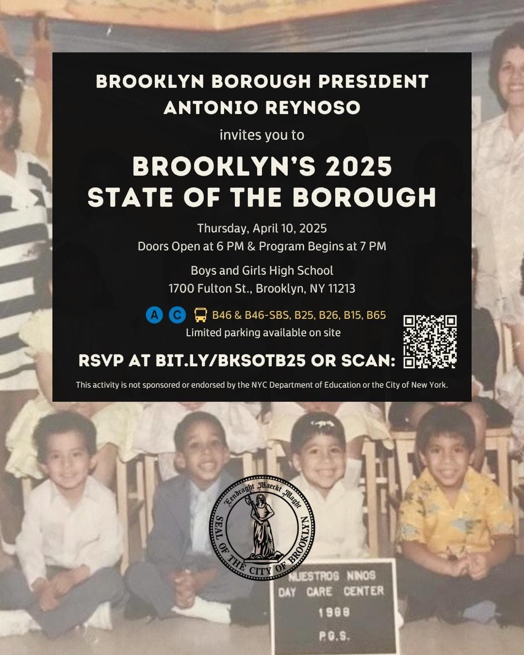 Cover image for Brooklyn Borough President Antonio Reynoso’s 2025 State of the Borough is on Thursday, April 10, 2025